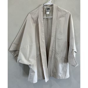 Prairie Underground ￼Women's Top Shirt S/M Medium Cream Jacket Open Front